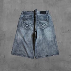 Ecko Unltd Mens Relaxed Fit Denim Shorts W36 Blue Cargo Style